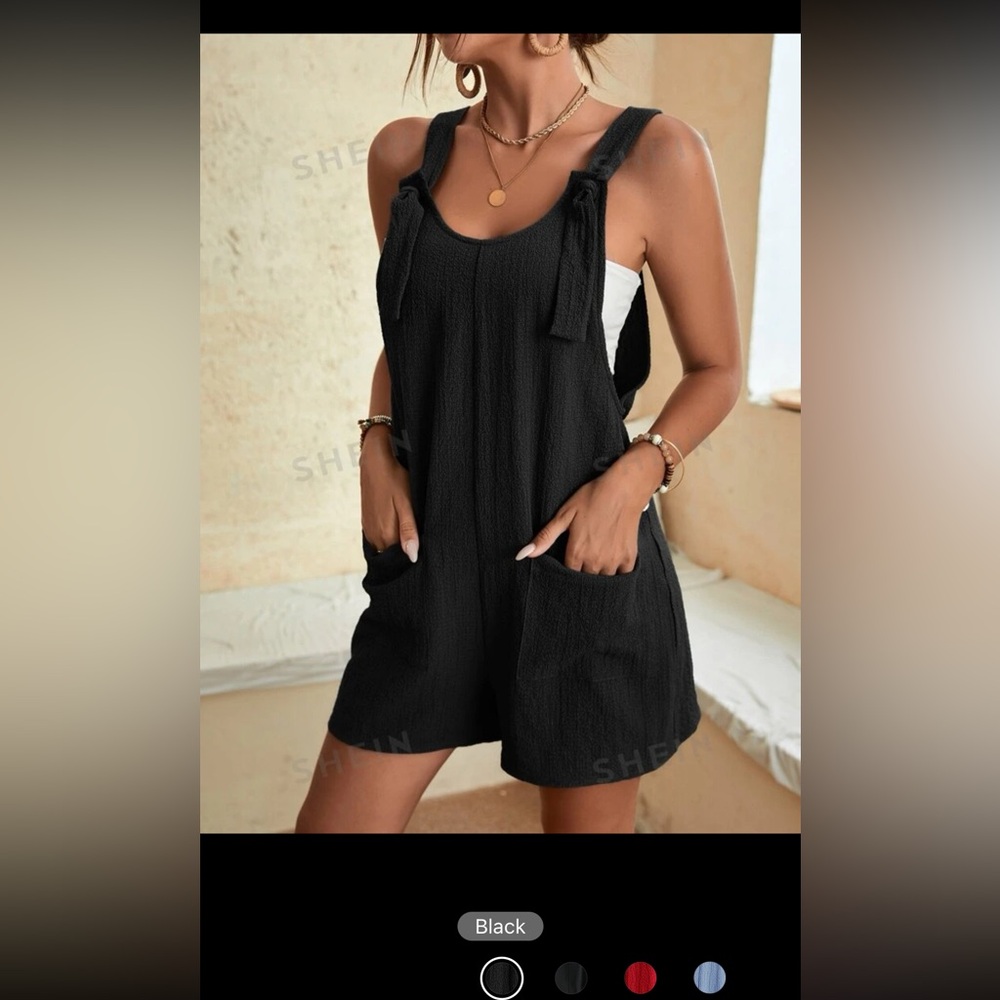 NWT Emery Rose Dual Pocket Overall Romper / Size XS
